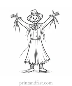 scarecrow Coloring Page Cartoon