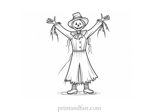 scarecrow Coloring Page Cartoon