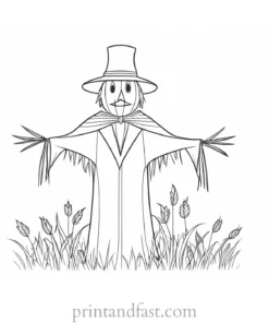 scarecrow Coloring Page Crow