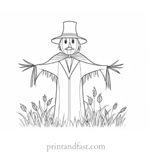 scarecrow Coloring Page Crow