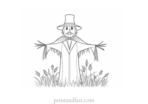 scarecrow Coloring Page Crow