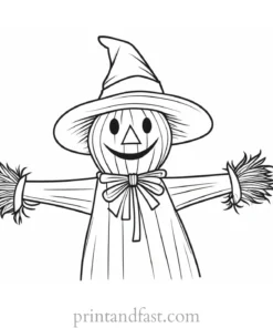 scarecrow Coloring Page Cute