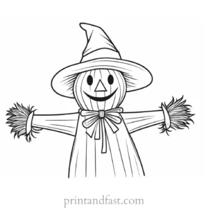 scarecrow Coloring Page Cute