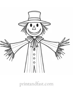 scarecrow Coloring Page Easy