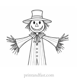 scarecrow Coloring Page Easy