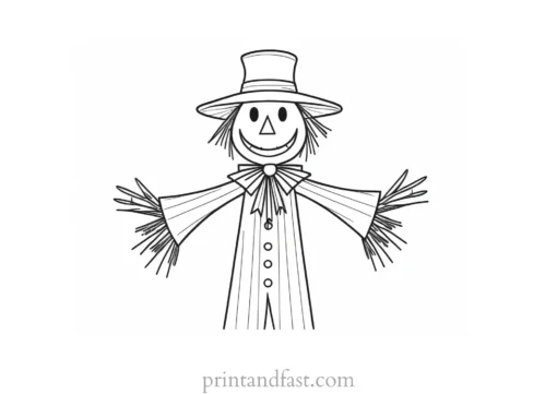 scarecrow Coloring Page Easy