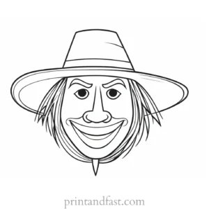 scarecrow Coloring Page Face