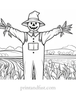 scarecrow Coloring Page Farm