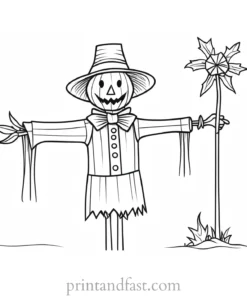 scarecrow Coloring Page Free