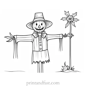 scarecrow Coloring Page Free