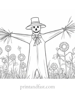 scarecrow Coloring Page Garden