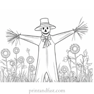 scarecrow Coloring Page Garden