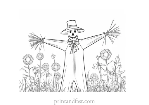 scarecrow Coloring Page Garden