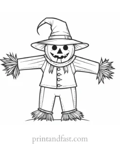 scarecrow Coloring Page Halloween