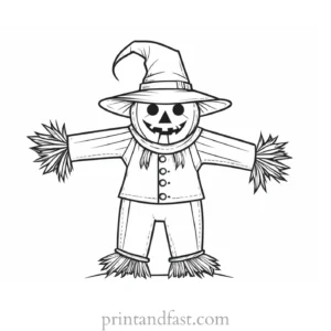 scarecrow Coloring Page Halloween