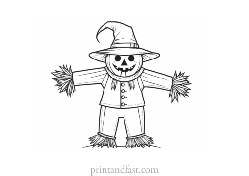 scarecrow Coloring Page Halloween