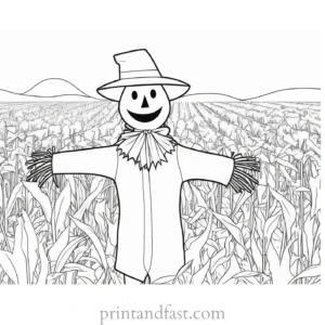 scarecrow Coloring Page Harvest