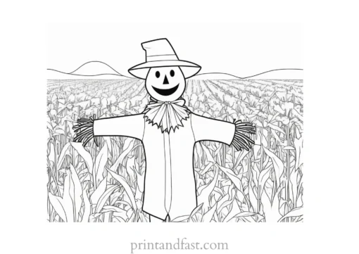 scarecrow Coloring Page Harvest