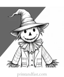 scarecrow Coloring Page PDF