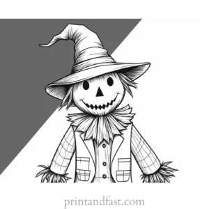 scarecrow Coloring Page PDF