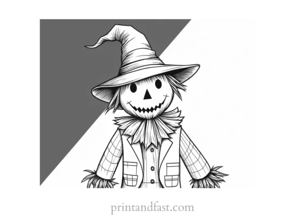 scarecrow Coloring Page PDF