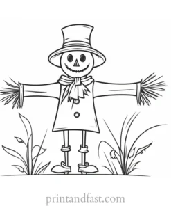 scarecrow Coloring Page Simple