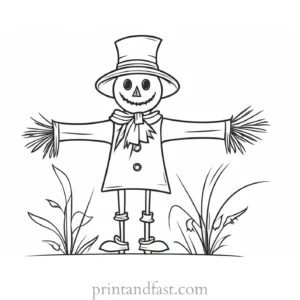 scarecrow Coloring Page Simple