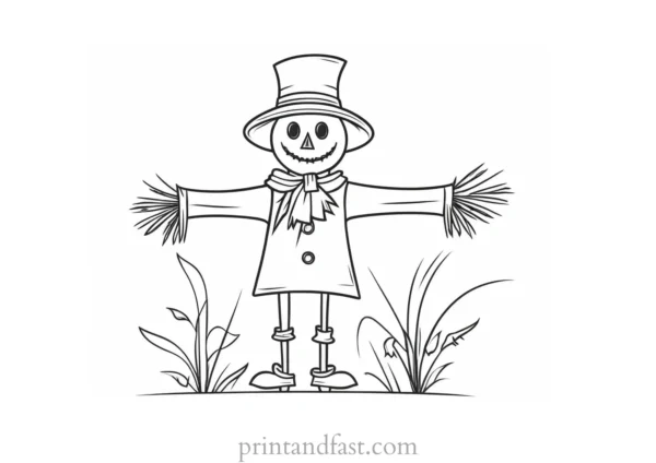 scarecrow Coloring Page Simple