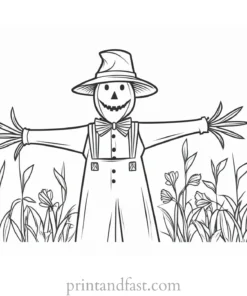 scarecrow Coloring Page Template