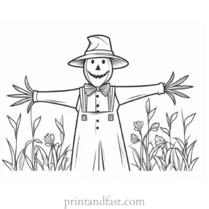 scarecrow Coloring Page Template