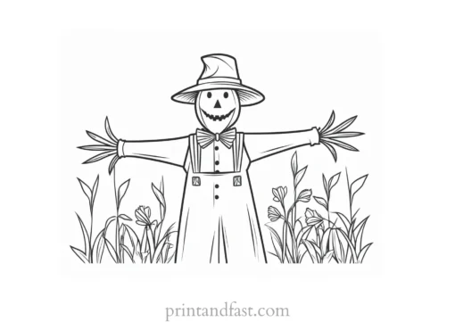 scarecrow Coloring Page Template