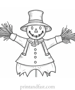 scarecrow Coloring Page Thanksgiving