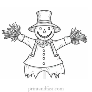 scarecrow Coloring Page Thanksgiving