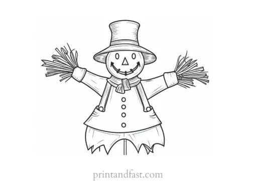 scarecrow Coloring Page Thanksgiving