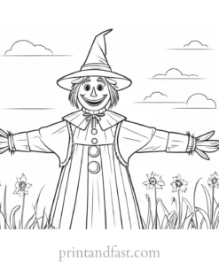 scarecrow Coloring Page Wizard of Oz