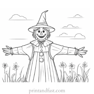 scarecrow Coloring Page Wizard of Oz