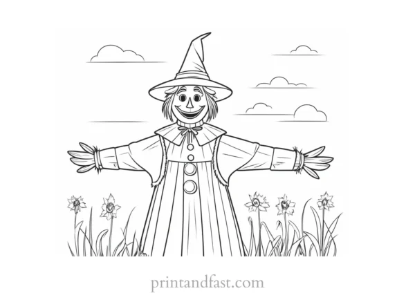 scarecrow Coloring Page Wizard of Oz