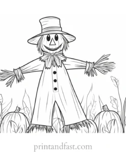 scarecrow Coloring Page for Kids