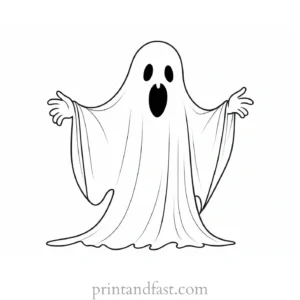 scary ghost coloring page