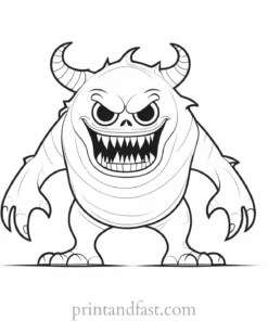 scary monster coloring page