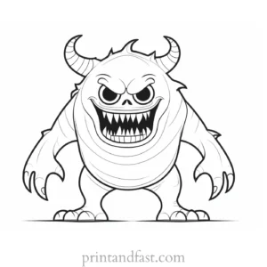 scary monster coloring page