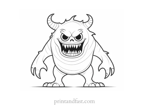 scary monster coloring page