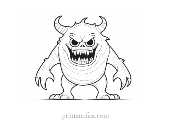 scary monster coloring page