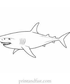 scary shark coloring page