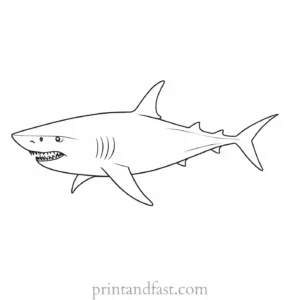 scary shark coloring page