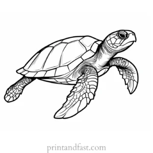 sea turtle coloring page cute