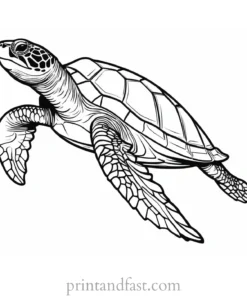 sea turtle coloring page easy