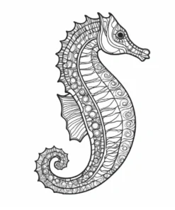 seahorse fish coloring page