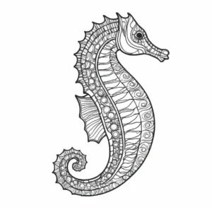 seahorse fish coloring page