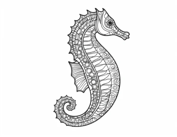 seahorse fish coloring page